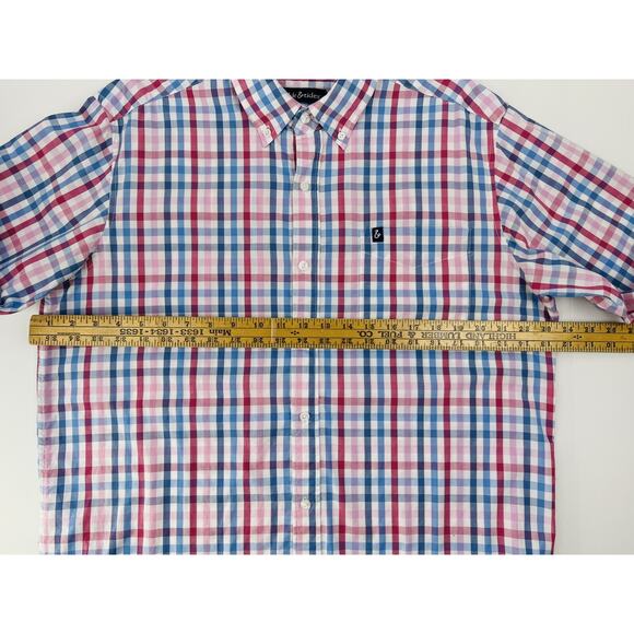 Tackle & Tides Preppy Button Shirt Mens Large White Pink Blue Plaid Long Sleeve - Picture 8 of 9